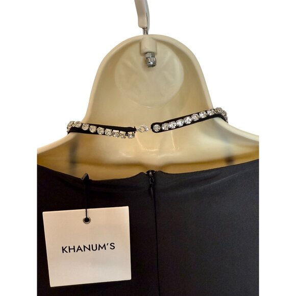 Khanum’s x Revolve Black Khine Gown NWT Off Shoulder Crystal Strap Maxi  - S - Picture 11 of 14